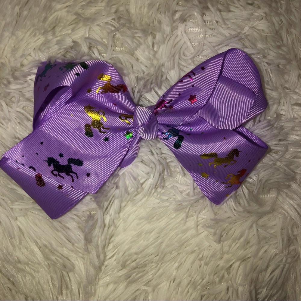 Unicorn lilac bow handmade!